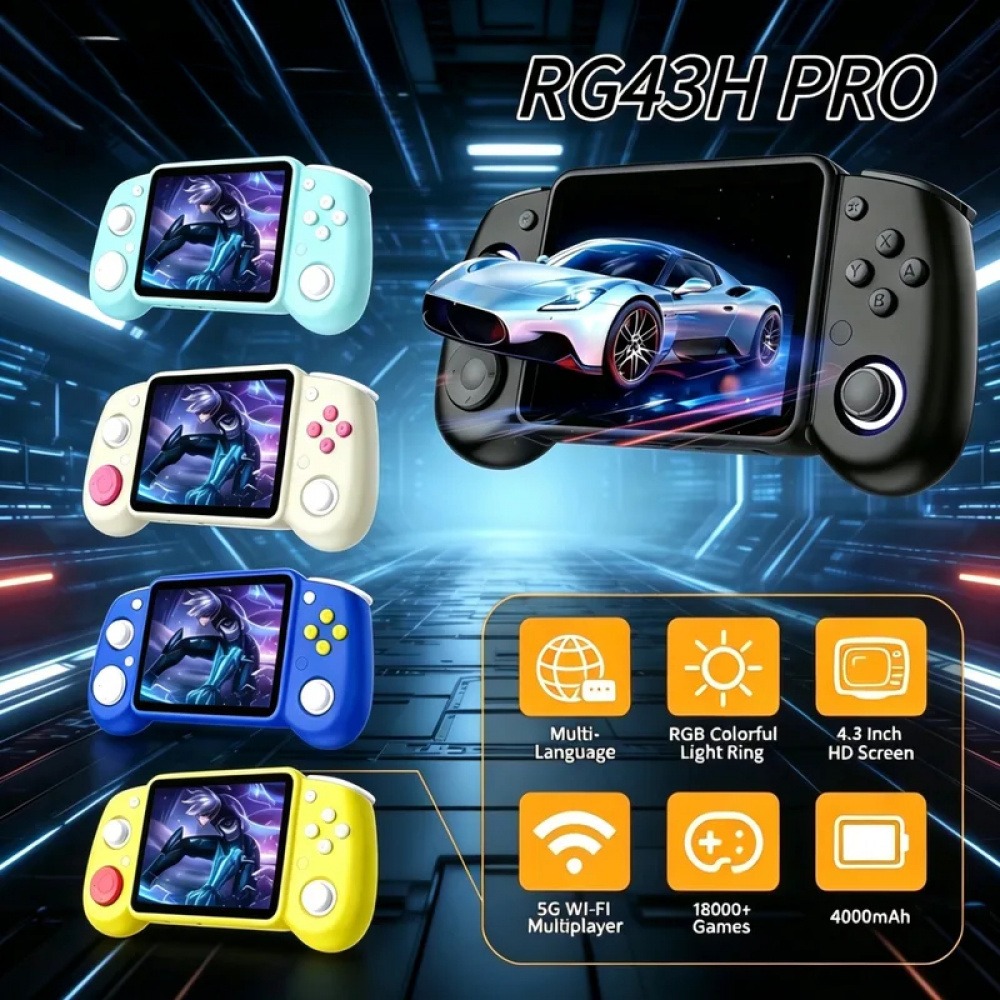 Gaming Console Vintage - เครื่องเล่นเกมพกพา RG43H Pro แบบเรโทร หน้าจอ 4.3