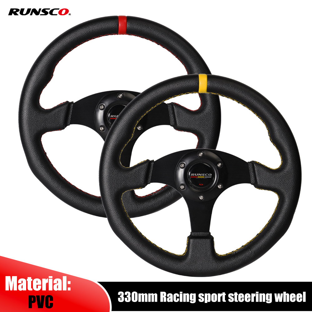 Steering Wheel Gaming - 330 มม./13 นิ้วแบนพวงมาลัยอลูมิเนียม + PVC Drift