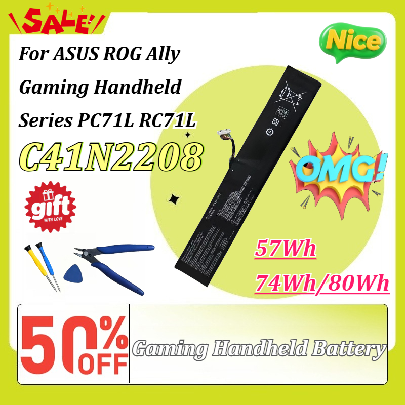 Gaming Console Asus Rog - ใหม่ C41N2208 57Wh/74Wh/80Wh แบตเตอรี่สำหรับเล่นเกมสำหรับเอซุส ROG อัลลี่เกมมิ่งแฮนด์เฮลด์ซีรีส์