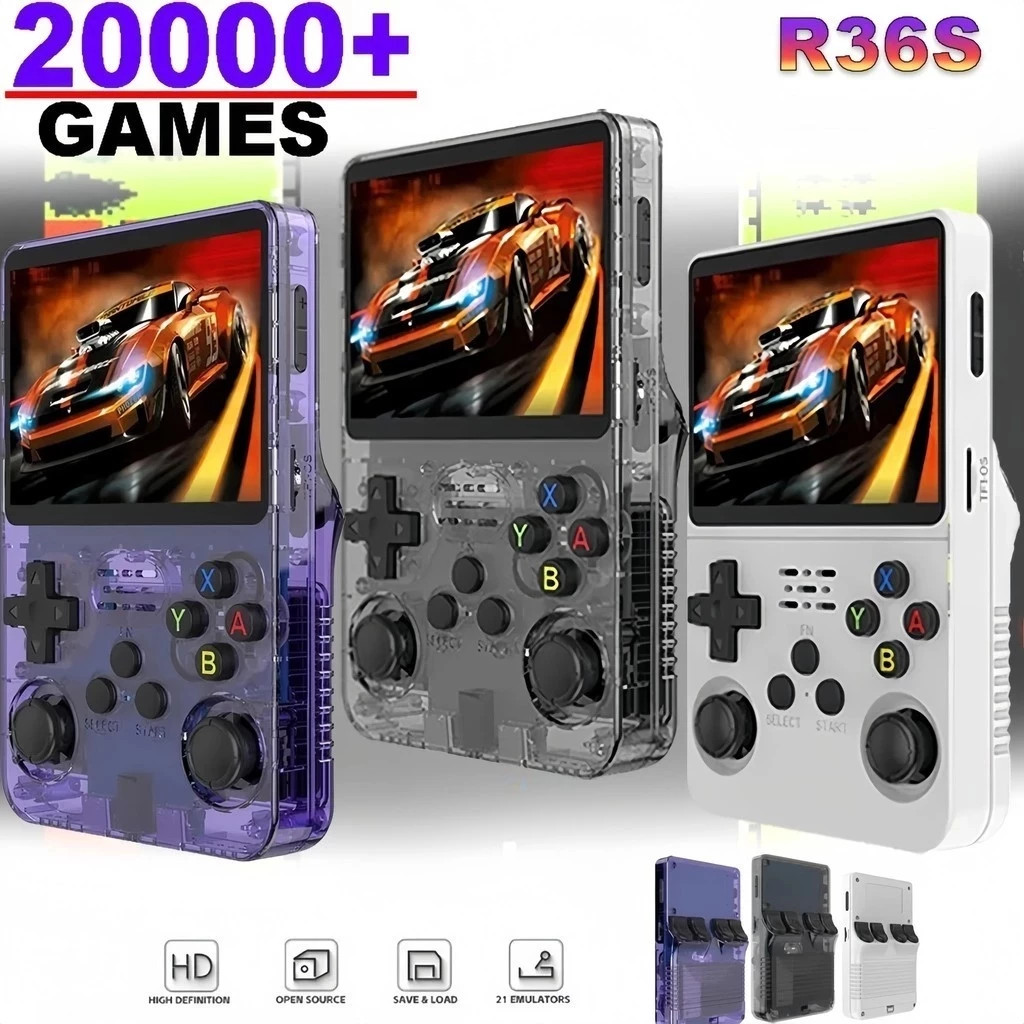 Gaming Console X80 - เครื่องเล่นเกมพกพา Mini R36S ระบบ Linux พร้อมจอยเกมแบบพกพา