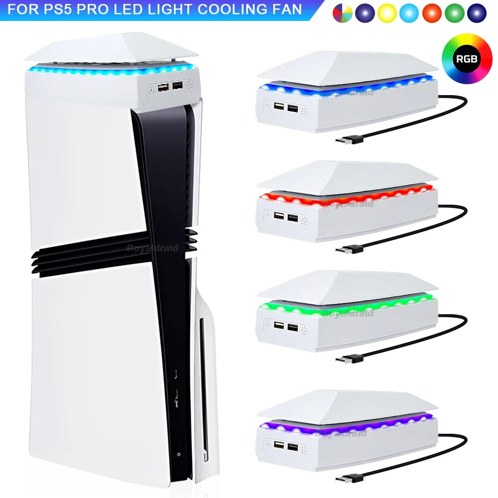 Gaming Console Stand - พัดลมระบายความร้อนด้านบนสำหรับ PS5 PRO ระบบระบายความร้อนด้านบน แท่นวางเกมกันฝุ่น พัดลมระบายความร้อน