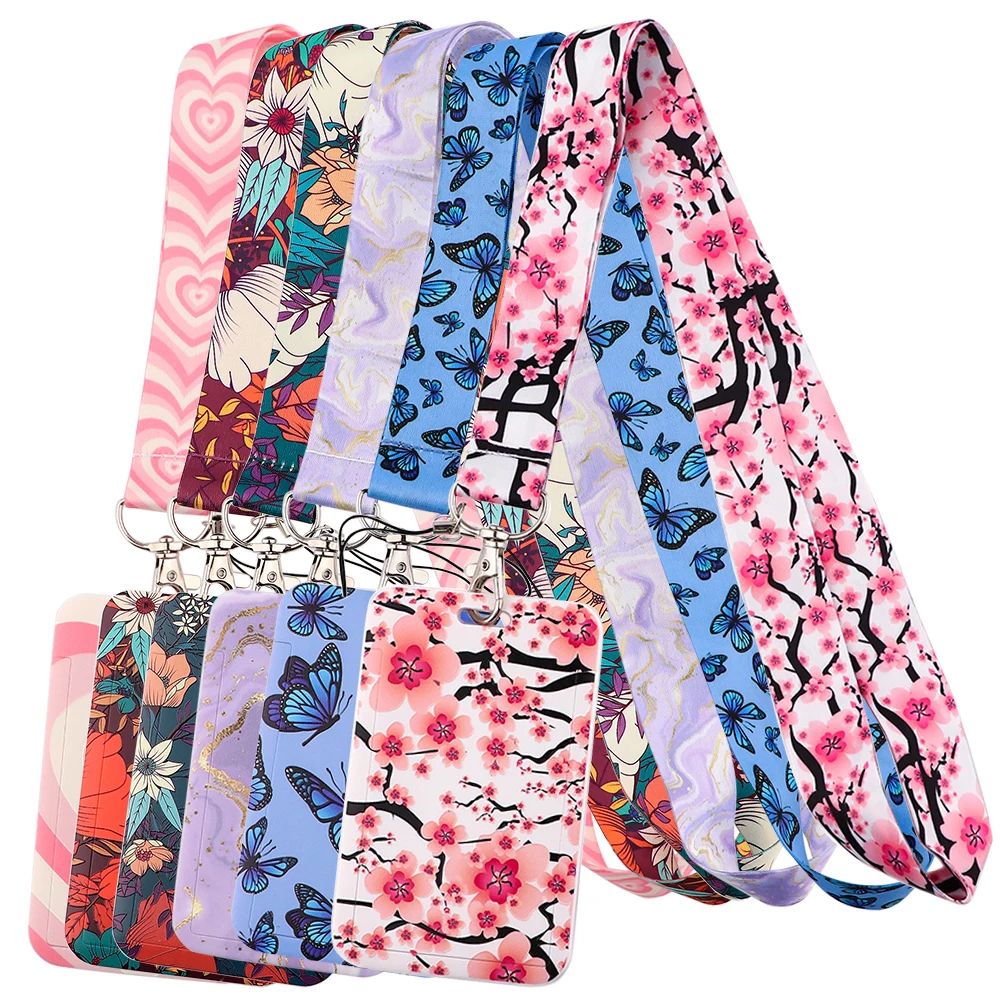 Gaming Card Holder - ใหม่ซากุระ Cherry Blossoms ดอกไม้ lanyard การ์ดผู้ถือป้าย