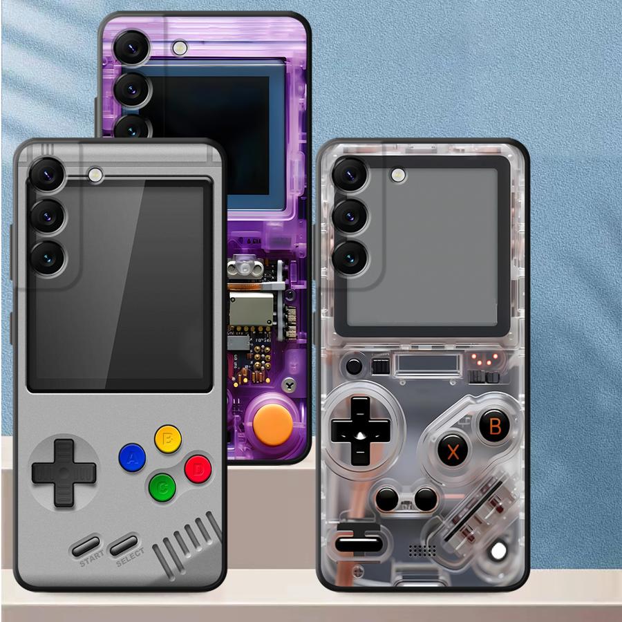 Gaming Console Phone - เคสโทรศัพท์มือถือลายเกมส์สีม่วงสำหรับ Samsung Galaxy A57 A55 A52