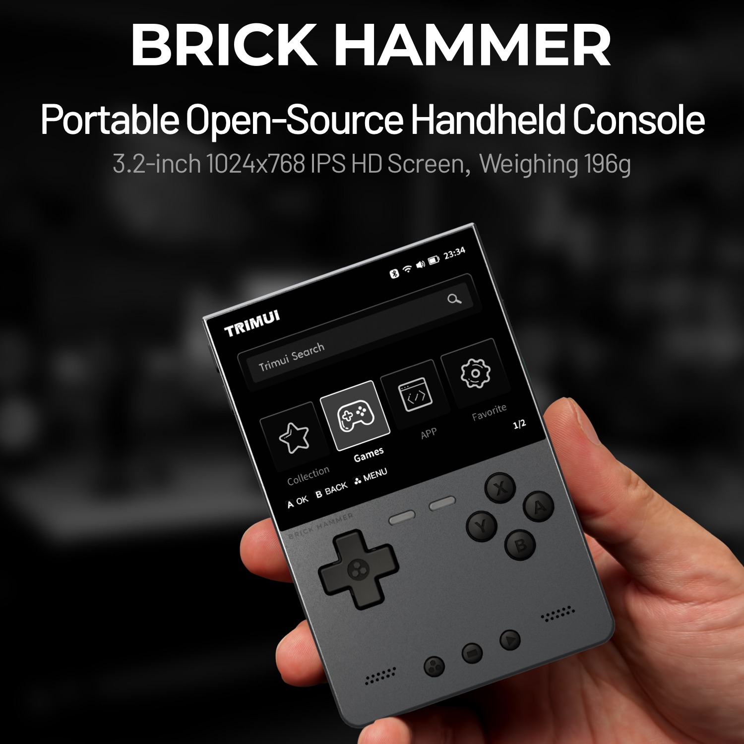 Gaming Console Phone - เครื่องเล่นเกมพกพา TRIMUI BRICK HAMMER สไตล์เรโทร ระบบ
