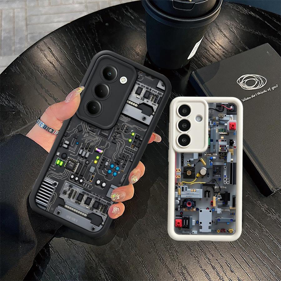 Gaming Console Phone - เคสโทรศัพท์ลายเกมส์สีม่วงสำหรับ Samsung Galaxy A51 A73 A71