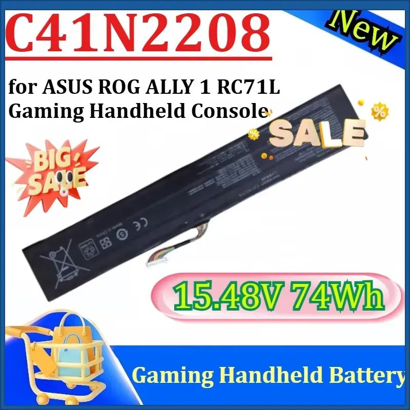 Gaming Console Asus Rog - แบตเตอรี่สำรองความจุสูงรุ่นใหม่ C41N2208 15.48V 74Wh สำหรับเครื่องเล่นเกมพกพา ASUS