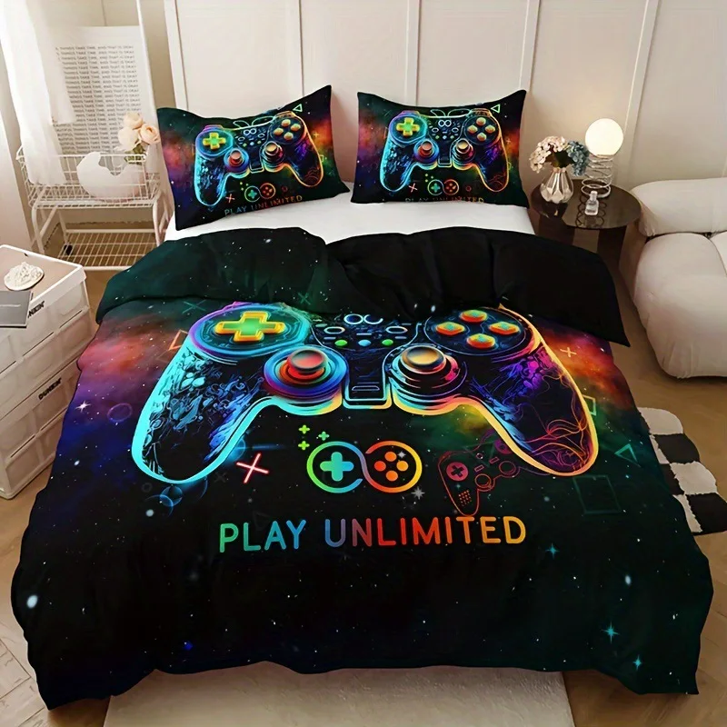 Gaming Console Zone - ชุดผ้าห่มลายเกมคอนโซลสำหรับเด็กชาย เด็กหญิง เด็ก ลายอวกาศ กาแล็กซี่ เกมมิ่ง