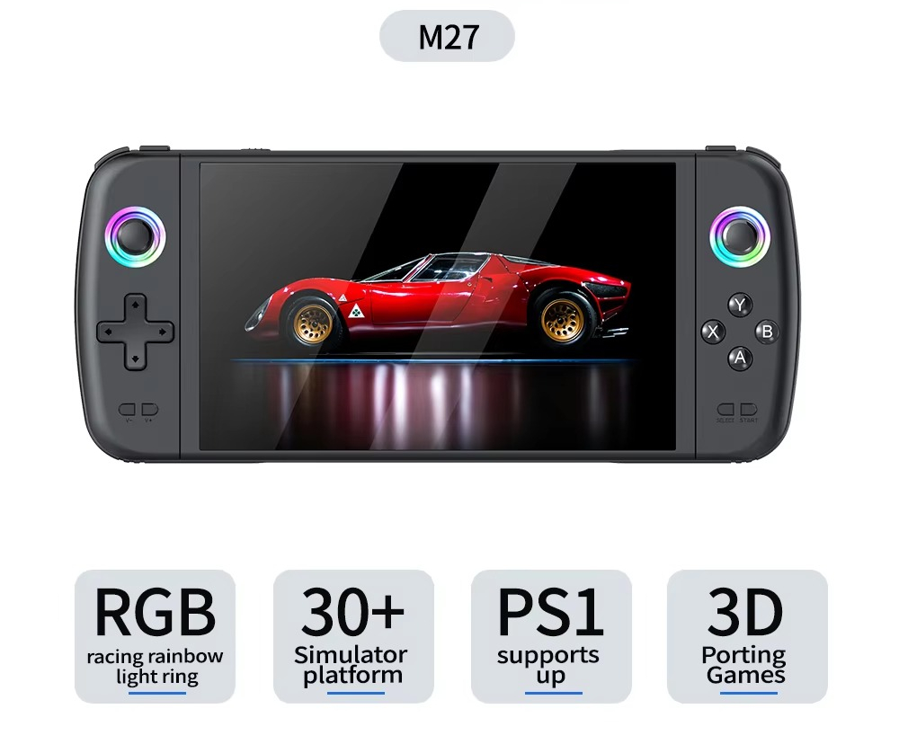 M27 7 นิ้วคอนโซลเกมมือถือแบบพก - Gaming Console Kids บทวิจารณ์และราคา