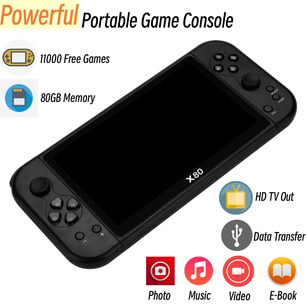 เครื่องเกมอาร์เคดย้อนยุคแบบพกพ - Gaming Console X80 บทวิจารณ์และราคา