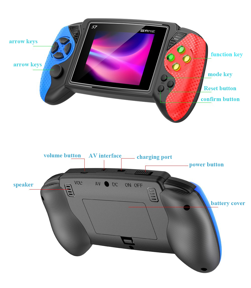 เครื่องเล่นเกมพกพา S7 Retro หน - Gaming Console Kids บทวิจารณ์และราคา