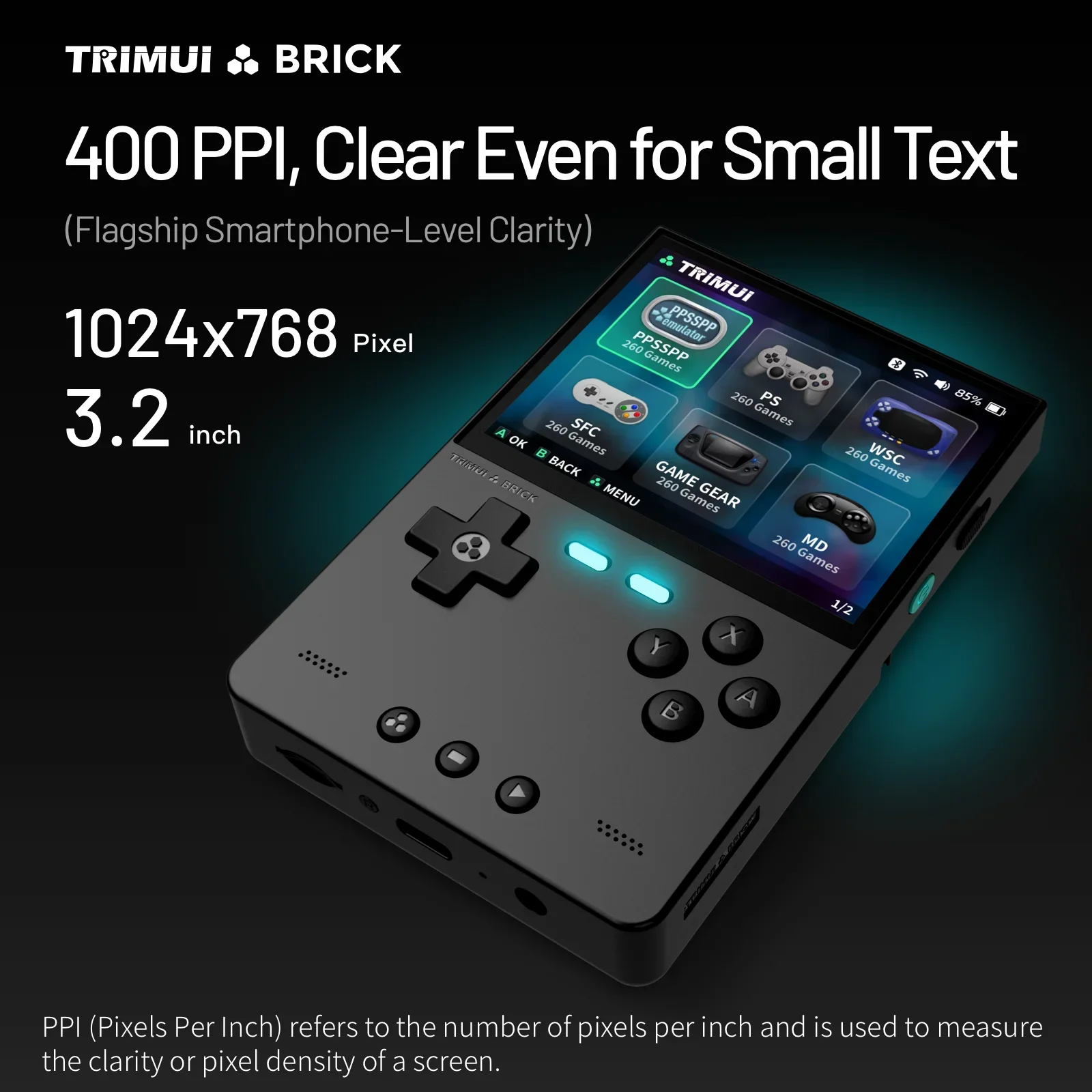 TRIMUI อิฐคอนโซลเกมมือถือ 3.2  - Gaming Console Linux บทวิจารณ์และราคา